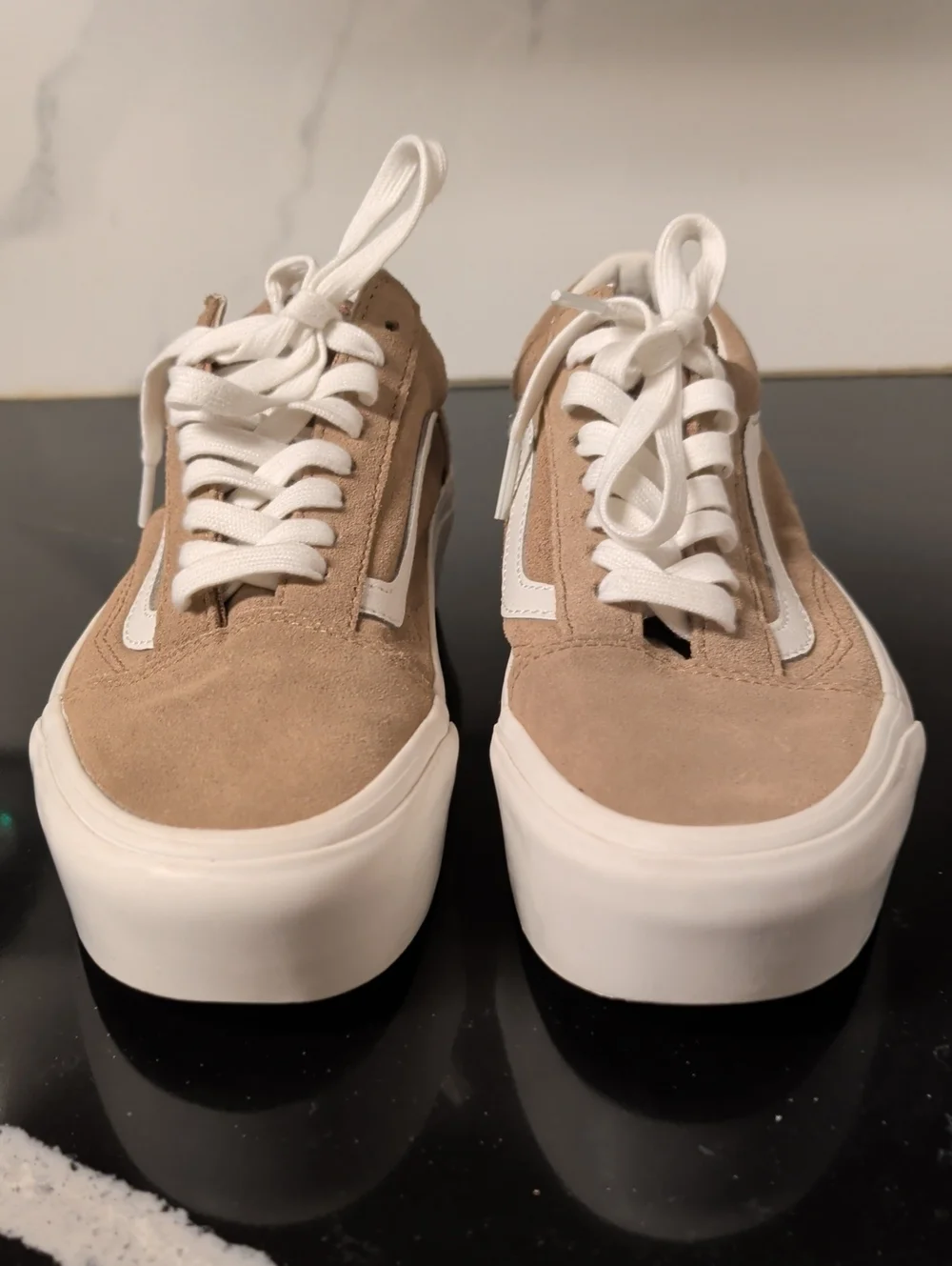 Vans Old Skool Beige Suede Stackform Sneakers Size M6.5 W8 MSRP $80